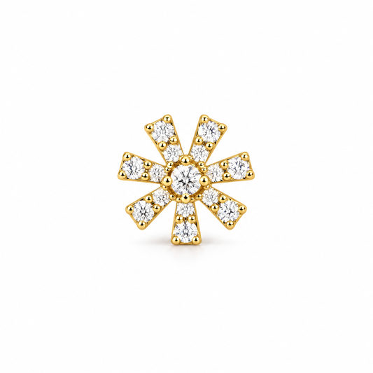 Spoke-Wheel Floral Nosepin