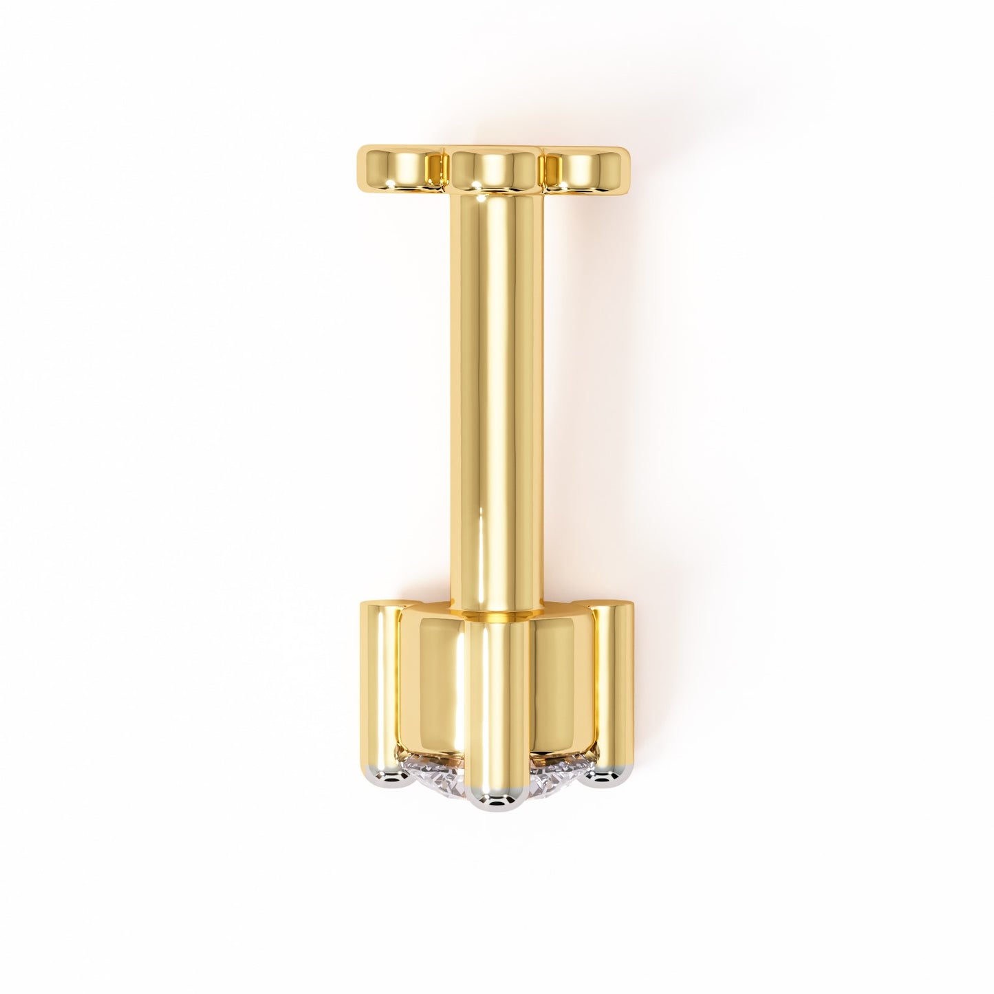 Dewdrop Solitaire | 18K Gold Three-Prong Natural Diamond Flatback Nose Pin | VVS EF Brilliant Cut
