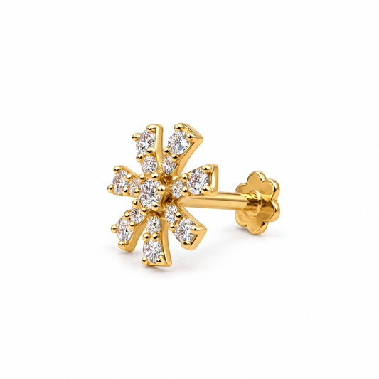 Spoke-Wheel Floral Nosepin