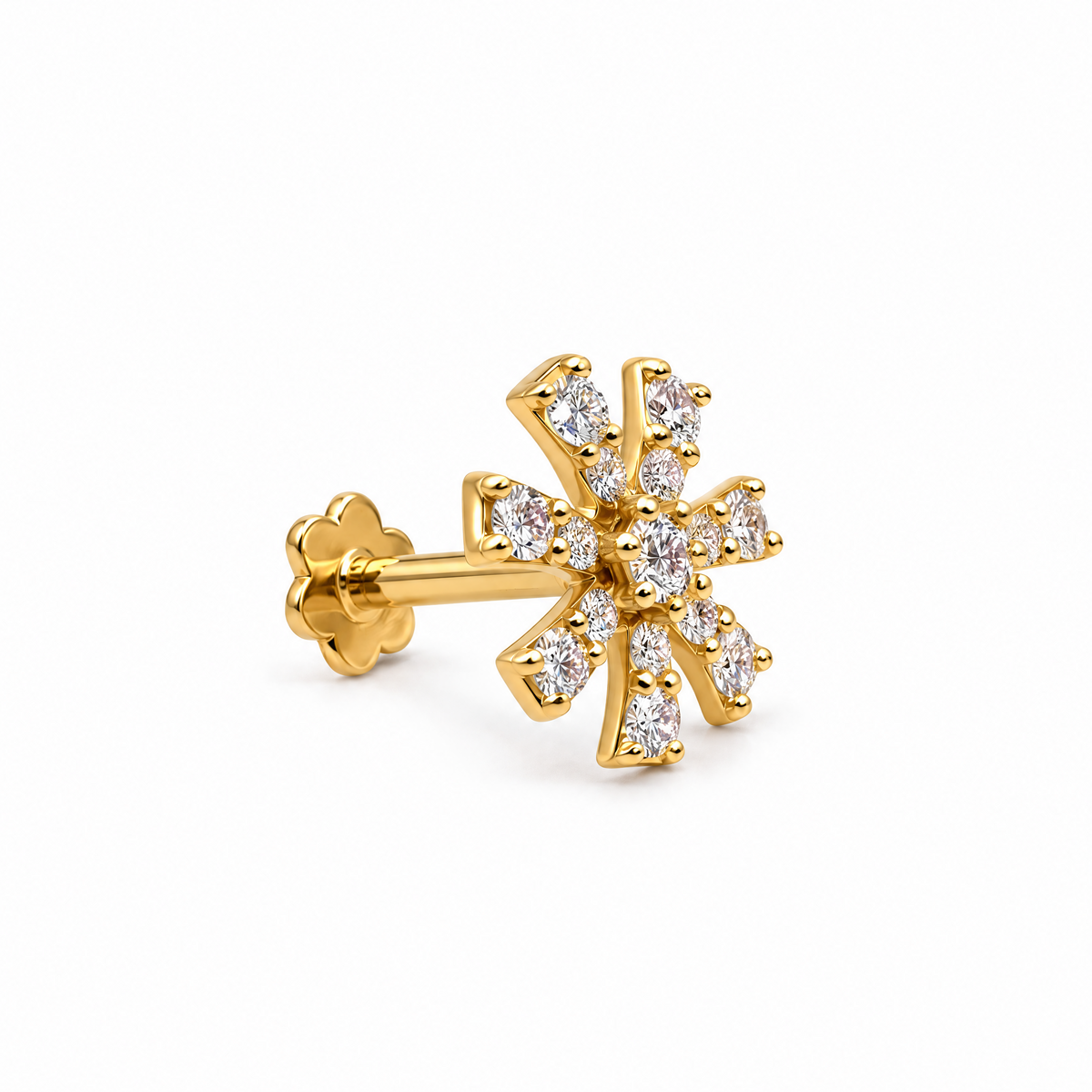 Spoke-Wheel Floral Nosepin
